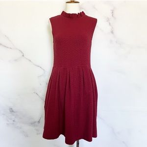 BOGO Anthropologie Gianni Pinnacle cranberry textured knit dress. Ruff n…